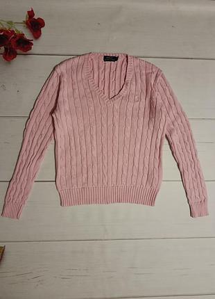 Розовый премиальный вязаный свитер кофта женская polo ralph lauren (оригинал)