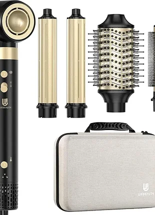 Преміальний стайлер webeauty 6 в 1 + фен, 1400 вт, 110 000 об/хв, coanda, автоматичні локони, 500 млн іонів, 100–240 в