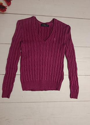 Фиолетовая вязаная кофта свитер женский polo ralph lauren (оригинал)