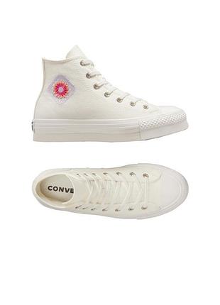 Высокие кеды converse kids egret vintage chuck taylor all star eva lift hi sneakers