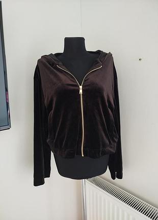 Оверсайз велюровая соп худи zara