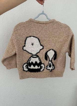 Вязаный кардиган для мальчика zara baby peanuts снупи (12-18 мес, 86 см)