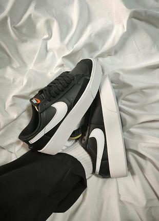 Nike blazer low platform black white premium 2