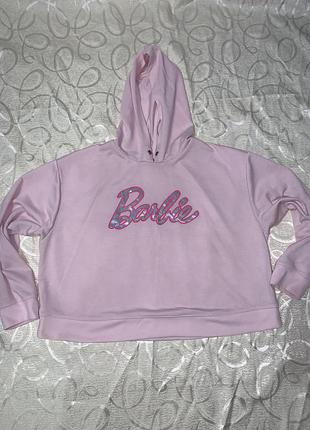 Barbie pink zip-up hoodie y2k baby pink barbie .світле рожеве худі вільного крою з блискучим логотипом barbie на грудях.