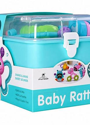 Набор детских погремушек "baby rattle" 3172(blue) в наборе 5 штук