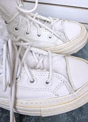 Кожаные утепленные кроссовки converse 3