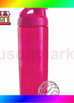 Bs шейкер blenderbottle sportmixer best mix signature sleek 28oz/820ml pink geo lace bas77/n