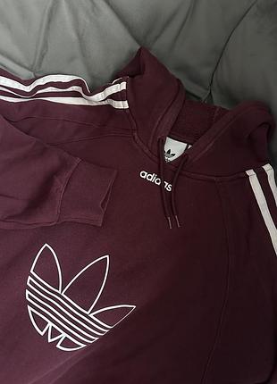 Худі adidas originals бордового кольору, оригінал