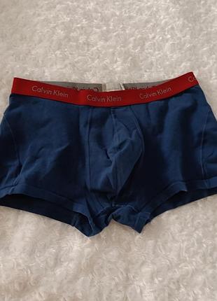 Сині базові боксерки котонові труси чоловічі calvin klein s m 8 10 36 38 44 46