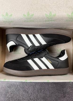 Кроссовки adidas samba black white 10