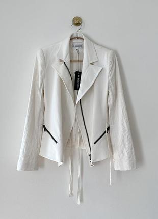 Рідкісна оригінальна куртка косуха в байкерському стилі від ann demeulemeester linen blend biker jacket  haider ackermann
