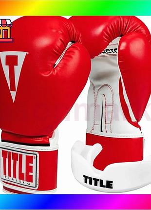 Bs боксерские перчатки title best mix classic pro style 3.0 red/white 12 oz (капа в комплекте) bas77/n