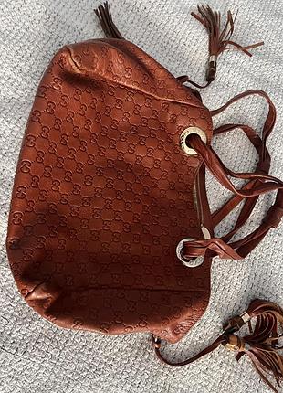 Продам шкіряну сумку люкс gucci guccissima bamboo hobo , оригінал