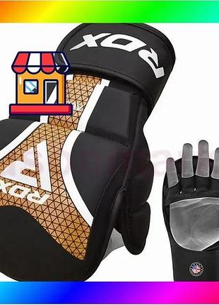 Bs перчатки для мма best mix (греплинговые перчатки) rdx shooter aura plus t-17 black golden xl bas77/n