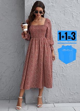 🥰 міді сукня в квітковий принт shein l