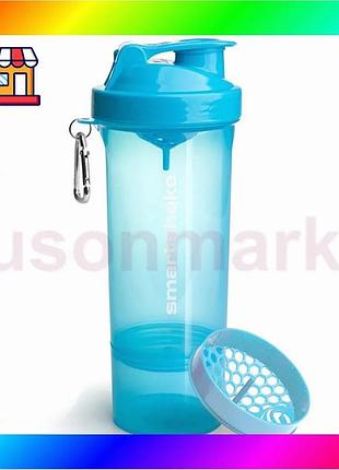 Bs шейкер спортивный smartshake best mix slim 500ml neon blue bas77/n