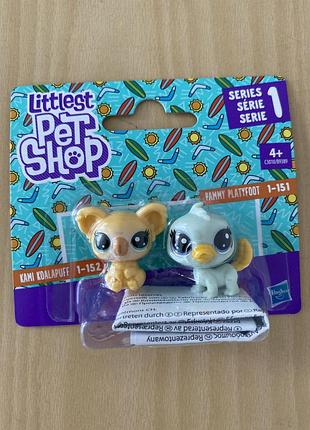 Littlest pet shop kami koalapuff та pammy platyfoot, hasbro, series 1