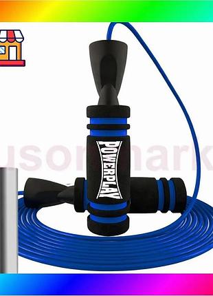 Bs скакалка скоростная powerplay best mix 4212 x rope с утяжелителем черно/темно синяя (120г*2) 3м. bas77/n