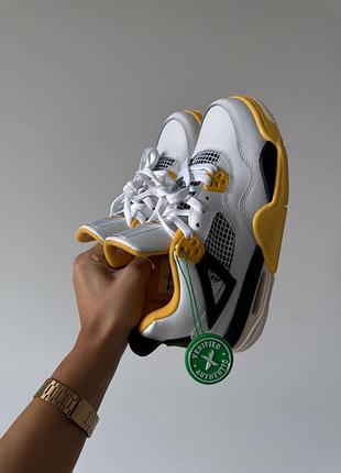 Мужские кроссовки nike air jordan 4 white/yellow