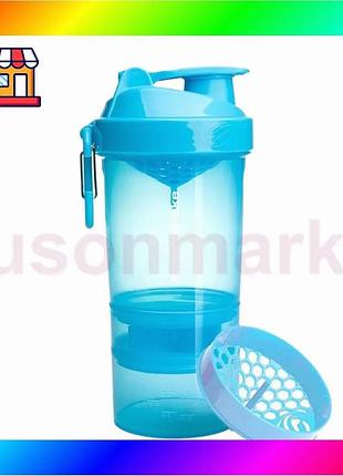Bs шейкер спортивний smartshake best mix original2go 600ml neon blue bas77/n