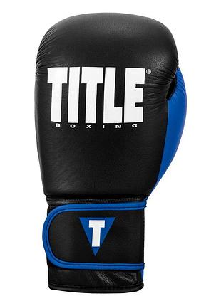 Bs боксерские перчатки title best mix boxing dynamic strike black/blue 12 oz (бинты 4м. в комплекте) bas77/n 7