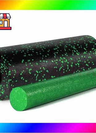 Bs масажний ролик (роллер) best mix гладкий powerplay pp-4348 2 in 1 epp foam roller чорно/зелений (33 bas77/n