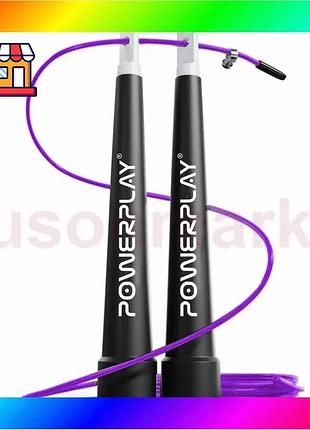 Bs скакалка скоростная powerplay best mix 4202 ultra speed rope фиолетовая (2,9m.) bas77/n