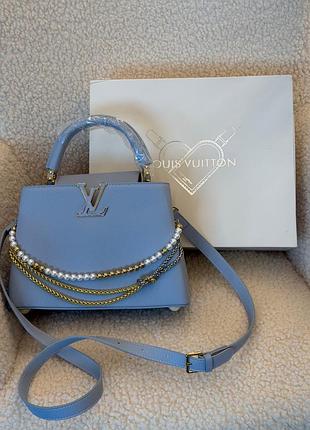 Сумка блакитна louis vuitton capucines east-west medium