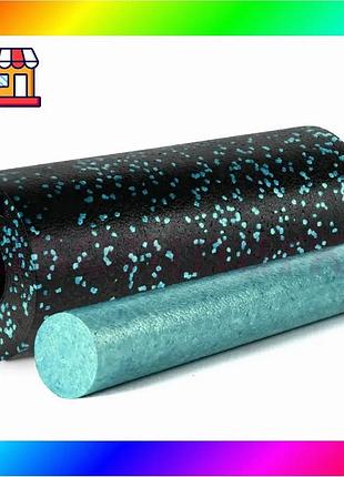 Bs массажный ролик (роллер) best mix гладкий powerplay pp-4348 2 in 1 epp foam roller черно/голубой (3 bas77/n