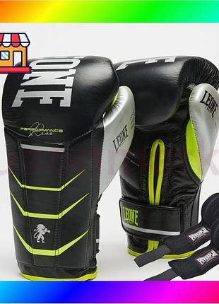 Bs боксерські рукавиці leone best mix gn110f revo fluo black 14 унцій (бинти 4 м. в комплекті) bas77/n