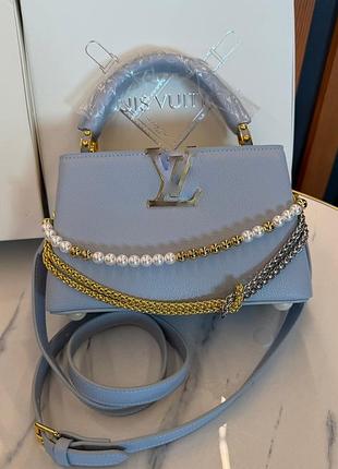 Сумк vuitton capucines east-west mini premium blue