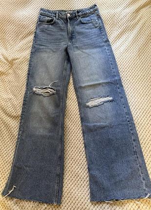 Джинси wide leg з дірками