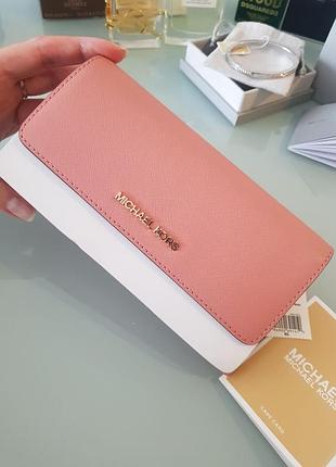Original- саф' яновый кожаный кошелек michael kors- пудровый