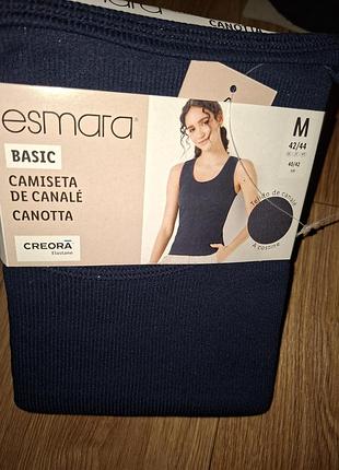 Нова жіноча майка с s 46-48 м 48-50 розмір esmara німеччина синя рубчик