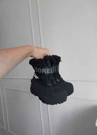 Дитячі снігові зимові черевики sorel snow commander boot black детские снежные ботинки зимние