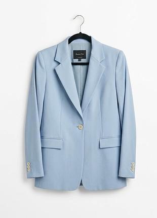 Блакитний жакет massimo dutti з якісної тканини (португалія)