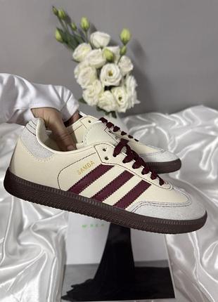 Adidas samba beige maroon 9