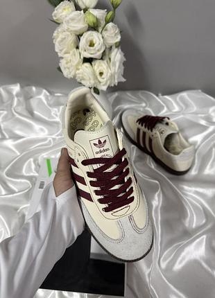 Adidas samba beige maroon 4