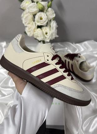 Adidas samba beige maroon 8