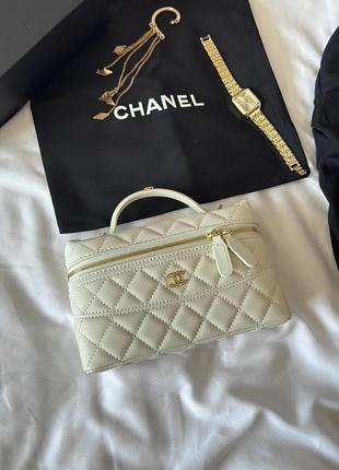 Chanel vanity case milk/gold 20 х 12 х 6 см