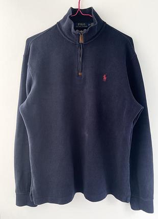 Чоловії темно-синій светр polo ralph lauren на блискавці 1/4 (s) / оригінал / базовий кофта зип