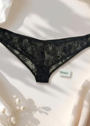 Мереживні трусики бразиліани чорні xl xxl низька посадка