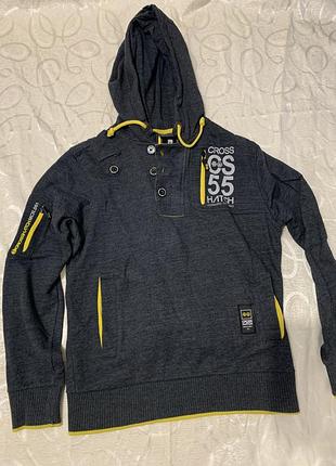 Чоловіче худі бренду crosshatch (серія forward thinking / cs 55), виконане у стилі хенлі з капюшоном.