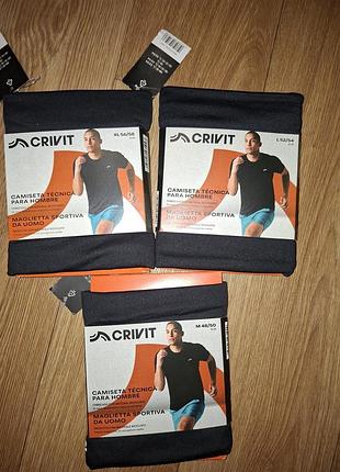 Мужская функциональная спортивная футболка м 48-50, л l 52-54 хл xl 56-58 crivit для спорта бега зала тренировок черная полиэстер легкая