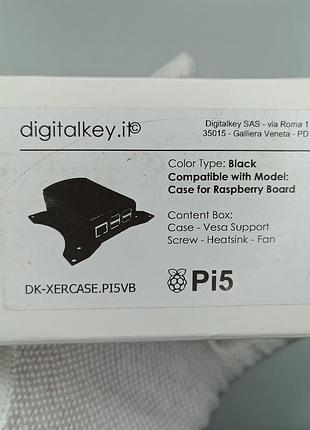 Алюмінієвий корпус vesa з вентилятором для raspberry pi 5 digitalkey 5