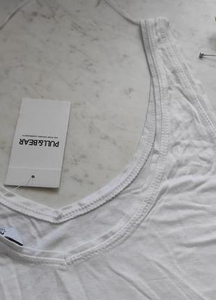 Женская майка из вискозы белая pull &amp; bear испания 4