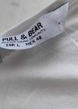 Женская майка из вискозы белая pull &amp; bear испания 5