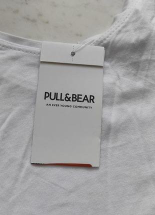 Женская майка из вискозы белая pull &amp; bear испания 6
