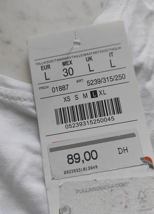 Женская майка из вискозы белая pull &amp; bear испания 8
