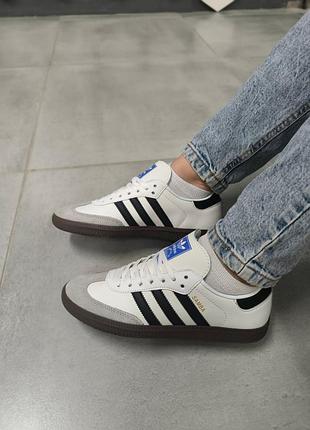 Adidas samba white black 3